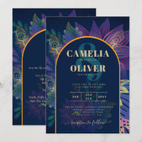 LeahG: INVITA DE Boda de TONOS DE JEWEL de Oro Púr