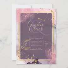 LeahG® Lavanda TINTA Malva Púrpura Dorado Boda
