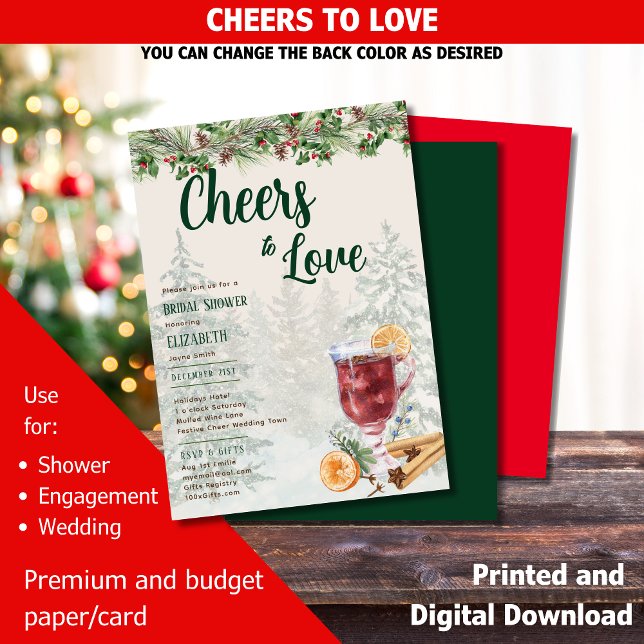 Invitación LeahG Mulled Wine Cheers para amar la boda de invi (Subido por el creador)
