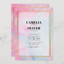 LeahG Pink Aqua Blue Gold INVITE