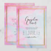 LeahG Pink Aqua Blue Gold INVITE