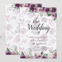 Invitación LeahG Plum Purple Berry Boda Floral Caer Invierno
