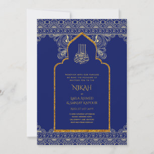 Invitación LeahG Purple Gold Boda musulmana islámica Nikah
