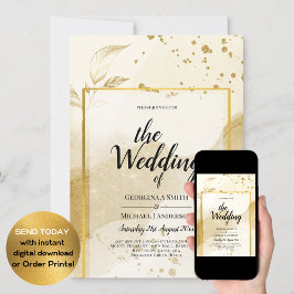 Invitación LeahG Resumen del BODA de Perla Dorada de Alcohol