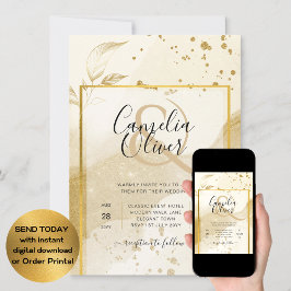 Invitación LeahG Resumen del BODA de Perla Dorada de Alcohol