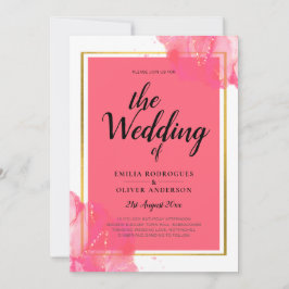Invitación LeahG Salmon PINK DOLOR BODA Alcohol Tinta