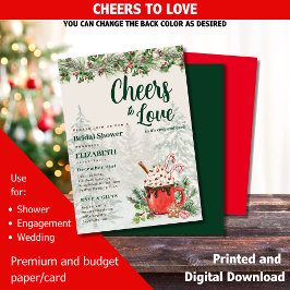Invitación LeahG Winter Cheer Hygge Bridal Shower Boda