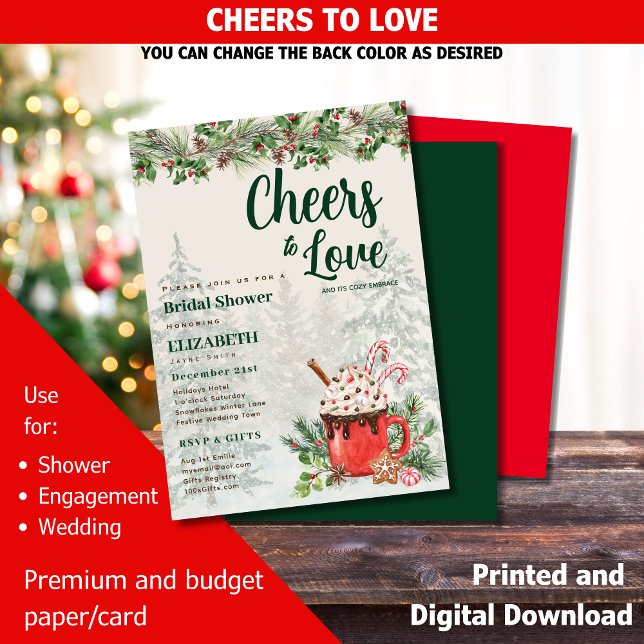 Invitación LeahG Winter Cheer Hygge Bridal Shower Boda (Subido por el creador)