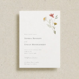 Invitación Leander Rustic Wildflower Boho Boda Floral