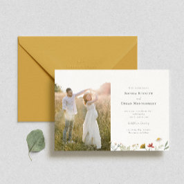 Invitación Leander Wildflower Photo Boda