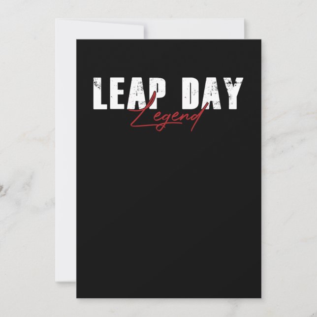 Invitación Leap Day Leap Leap Year 29 Febrero Regalo (Anverso)