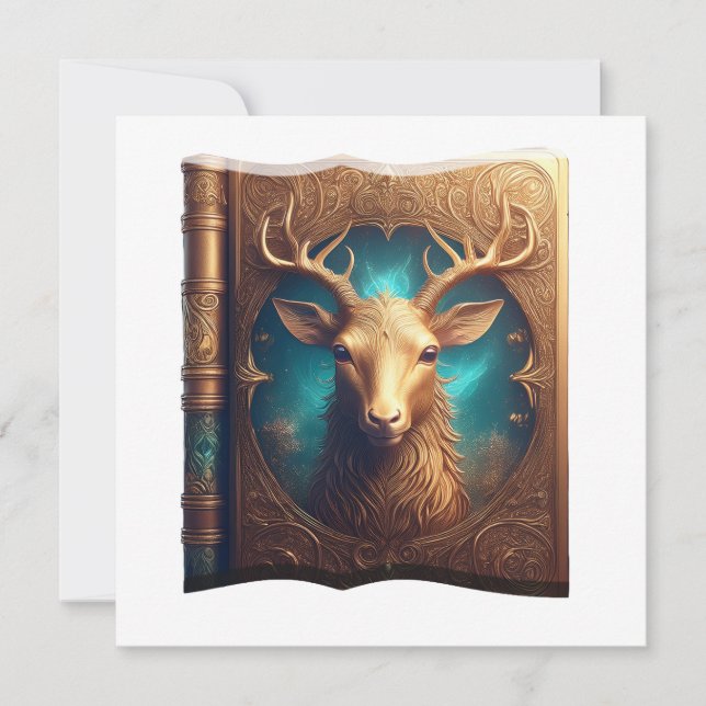 Invitación Leather Bound Copy Of A Deer Hunting Guide (Anverso)