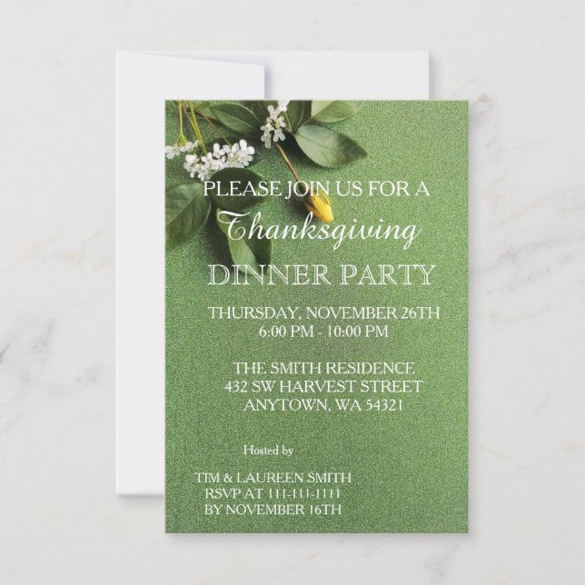 Invitación Leaves of Autumn Thanksgiving Dinner Party (Anverso)