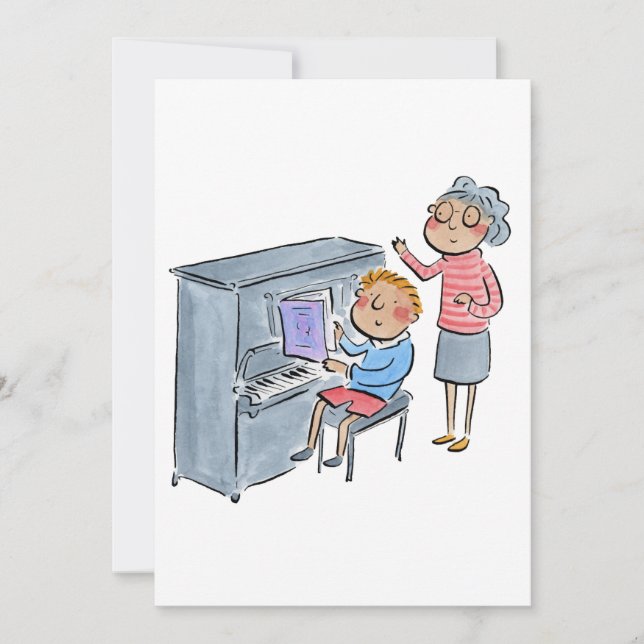 Invitación Lección de piano (Anverso)