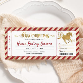 Invitación Lecciones de equitación regalo de Navidad entrada