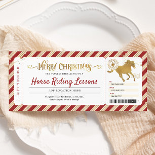 Invitación Lecciones de equitación regalo de Navidad entrada