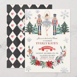 Invitación Leche de azucar de cumpleaños de Red & Silver Nutc