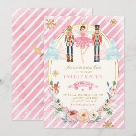 Invitación Leche De Azúcar De Nacimiento Rosado Y Oro