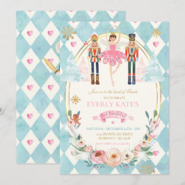 Invitación Leche De Azúcar De Nacimiento Rosado Y Oro