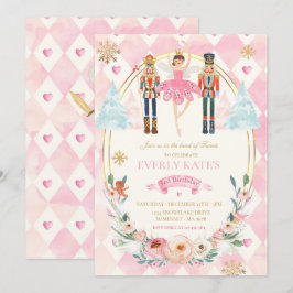 Invitación Leche De Azúcar De Nacimiento Rosado Y Oro