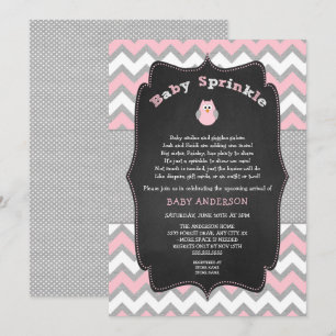 Invitación Leche de búho rosa, ducha de bebé chica