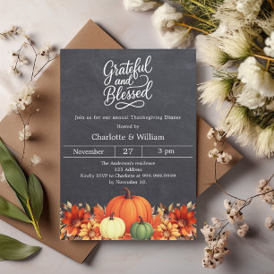 Invitación Leche de calabaza bendecida agradecida Día de Acci