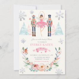 Invitación Leche de ciruela de azúcar rosa y plateada cumplea