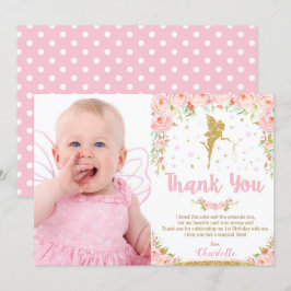 Invitación Leche floral rosa Primer cumpleaños Fiesta Gracias