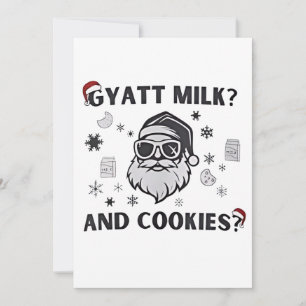 Invitación Leche Gyatt y Galletas Divertido Santa Gen Alpha