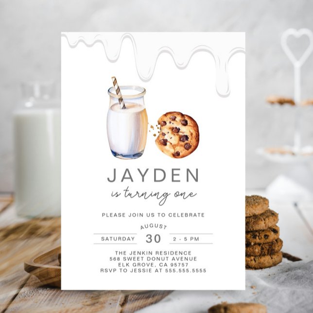 Invitación Leche Y Cookies Cualquier Edad Género Cumpleaños N (Subido por el creador)