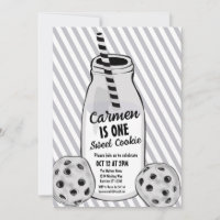 Leche y galleta 2D Niños primer cumpleaños