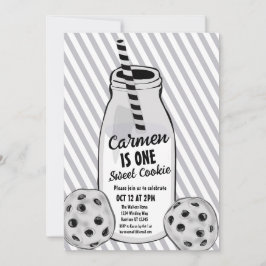 Invitación Leche y galleta 2D Niños primer cumpleaños