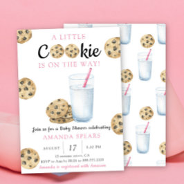 Invitación Leche y galletas Chica Ducha bebé
