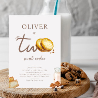 Invitación Leche y galletas convirtiéndose en fiesta de cumpl