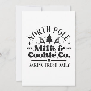 Invitación Leche y Galletas del Polo Norte Horneadas Frescas 