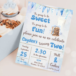 Invitación Leche y galletas Fiesta del segundo cumpleaños