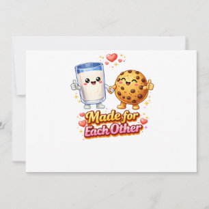 Invitación Leche y galletas: Hechos el uno para el otro Comid