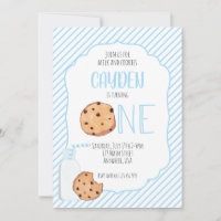 Leche y Galletas niño azul primer Cumpleaños