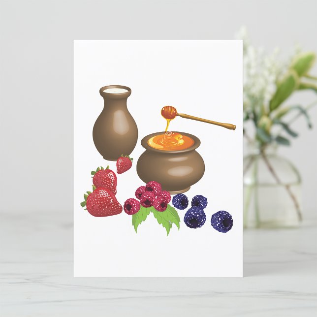 Invitación Leche y Miel con Bayas Comida Rústica (Subido por el creador)