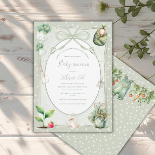 Invitación Lechuga Bienvenido a nuestro pequeño bebé brote 