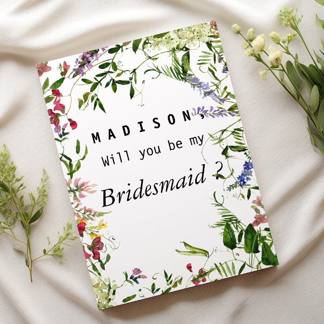 Invitación Lechuga veraniega de color verde rosa (Summer pink green lavender mint floral Bridesmaid)