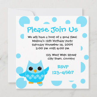 Invitación Lechuza azul