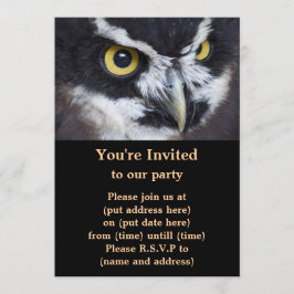 Invitación Lechuza blanco y negro