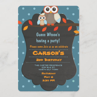 Invitación Lechuza de cumpleaños de Woodland