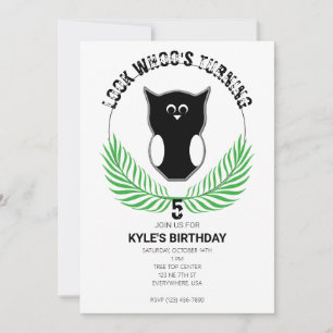 Invitación Lechuza En La Fiesta Del Cumpleaños De Woodland
