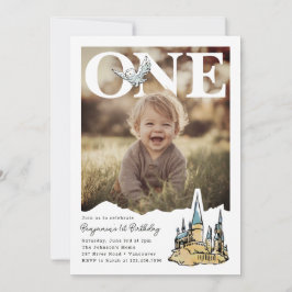Invitación Lechuza Mágica de Hogwarts Primera Foto Cumpleaños