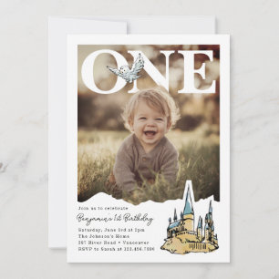 Invitación Lechuza Mágica de Hogwarts Primera Foto Cumpleaños