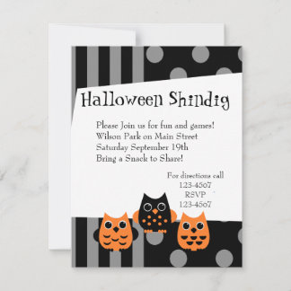Invitación Lechuzas de Halloween