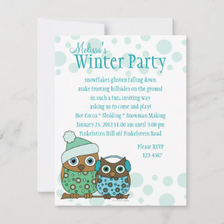 Invitación Lechuzas de nieve