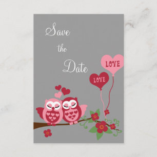 Invitación Lechuzas enamoradas Salven la fecha